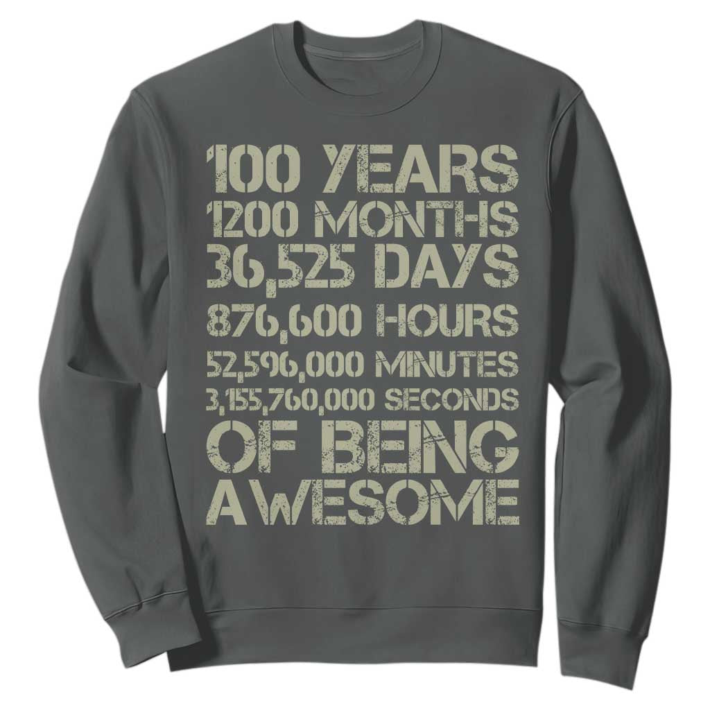 Vintage 100th Milestone Birthday Sweatshirt 100 Years Of Being Awesome