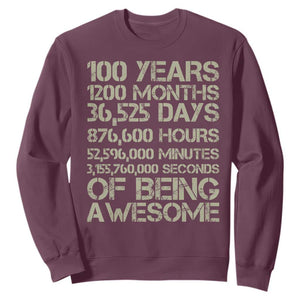 Vintage 100th Milestone Birthday Sweatshirt 100 Years Of Being Awesome