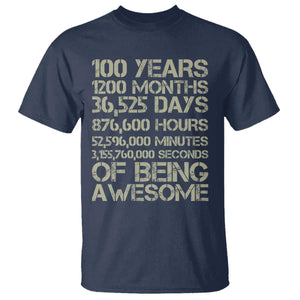 Vintage 100th Milestone Birthday T Shirt 100 Years Of Being Awesome