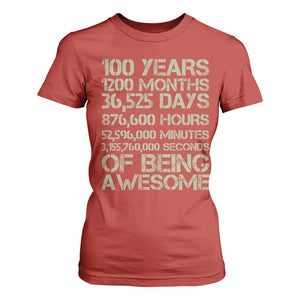 Vintage 100th Milestone Birthday T Shirt For Women 100 Years Of Being Awesome