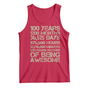 Vintage 100th Milestone Birthday Tank Top 100 Years Of Being Awesome