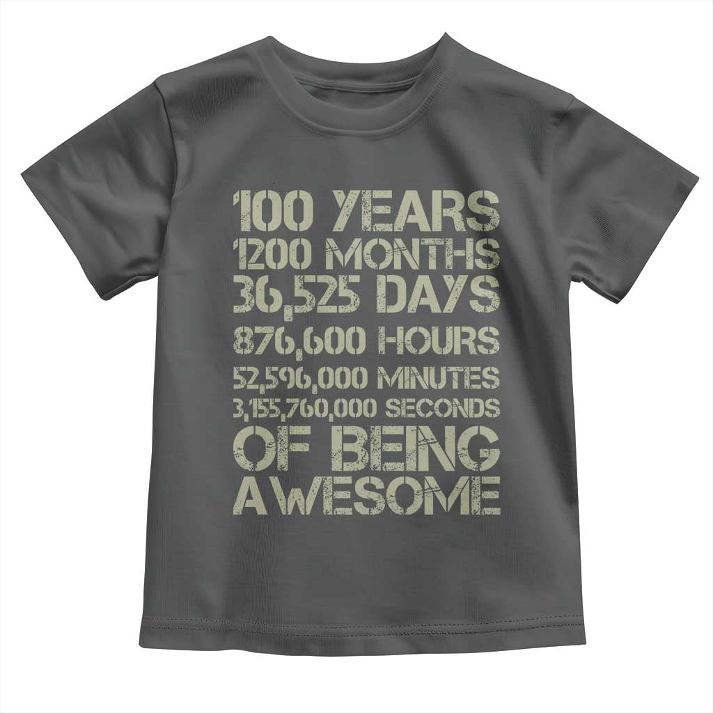 Vintage 100th Milestone Birthday Toddler T Shirt 100 Years Of Being Awesome