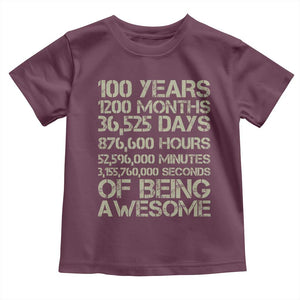 Vintage 100th Milestone Birthday Toddler T Shirt 100 Years Of Being Awesome