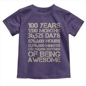 Vintage 100th Milestone Birthday Toddler T Shirt 100 Years Of Being Awesome