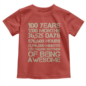 Vintage 100th Milestone Birthday Toddler T Shirt 100 Years Of Being Awesome