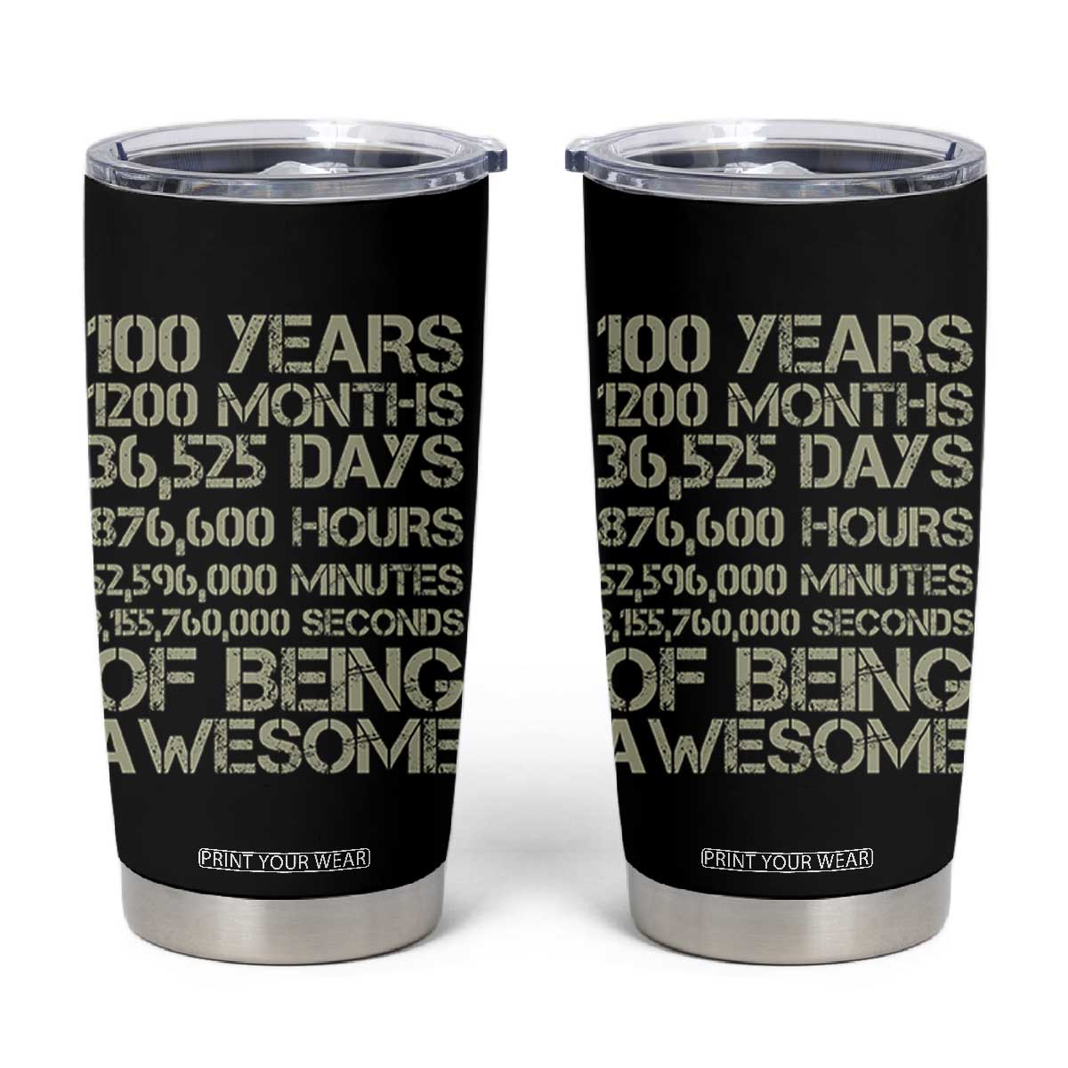 Vintage 100th Milestone Birthday Tumbler Cup 100 Years Of Being Awesome