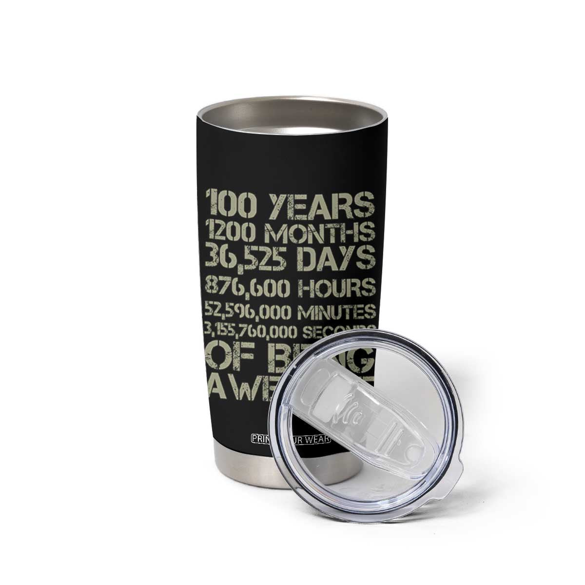 Vintage 100th Milestone Birthday Tumbler Cup 100 Years Of Being Awesome