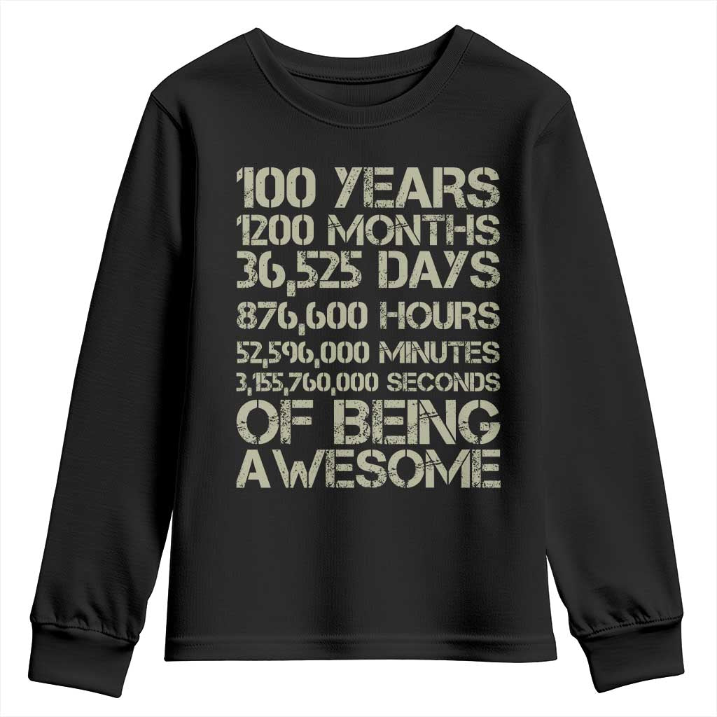 Vintage 100th Milestone Birthday Youth Sweatshirt 100 Years Of Being Awesome