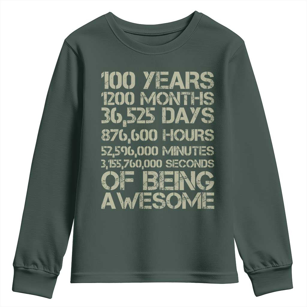 Vintage 100th Milestone Birthday Youth Sweatshirt 100 Years Of Being Awesome