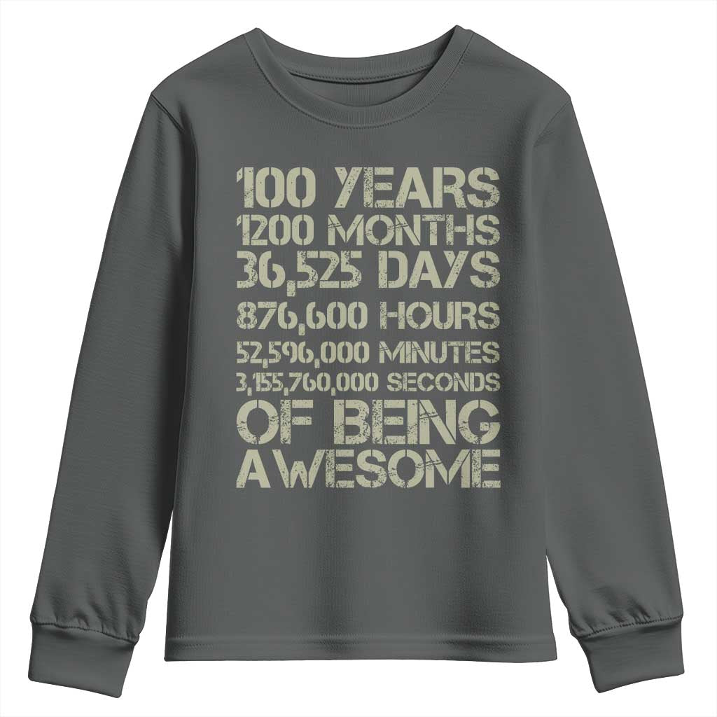 Vintage 100th Milestone Birthday Youth Sweatshirt 100 Years Of Being Awesome