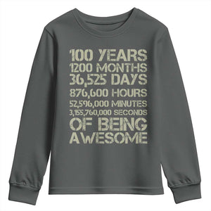 Vintage 100th Milestone Birthday Youth Sweatshirt 100 Years Of Being Awesome