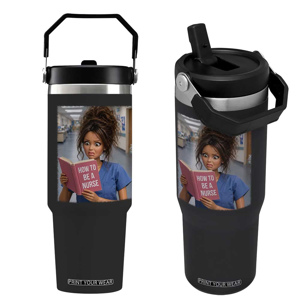 Funny Nursing Student Doll Face Meme Flip Straw Tumbler Future Nurse Gift