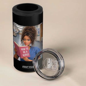 Funny Nursing Student Doll Face Meme 4 in 1 Can Cooler Tumbler Future Nurse Gift
