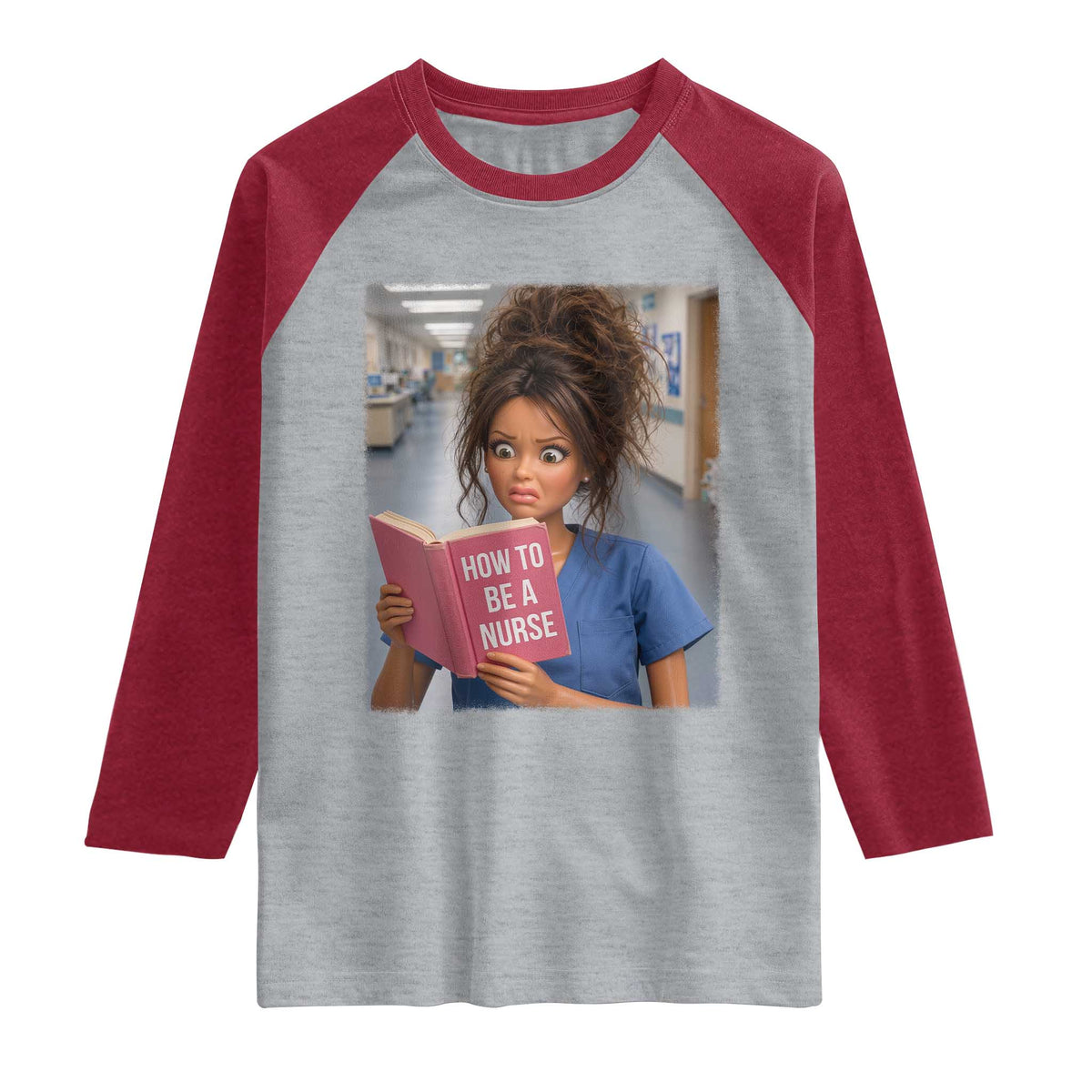 Funny Nursing Student Doll Face Meme Raglan Shirt Future Nurse Gift