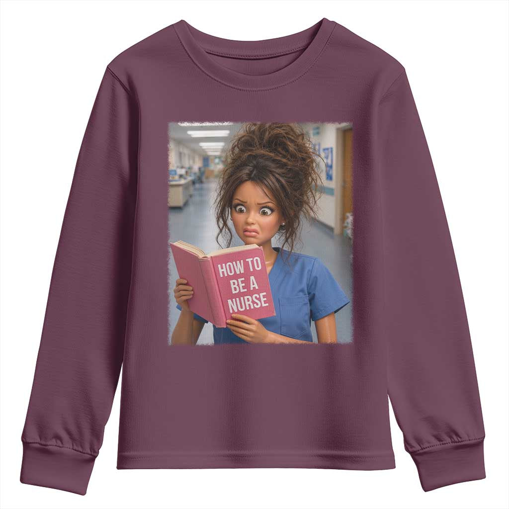 Funny Nursing Student Doll Face Meme Youth Sweatshirt Future Nurse Gift