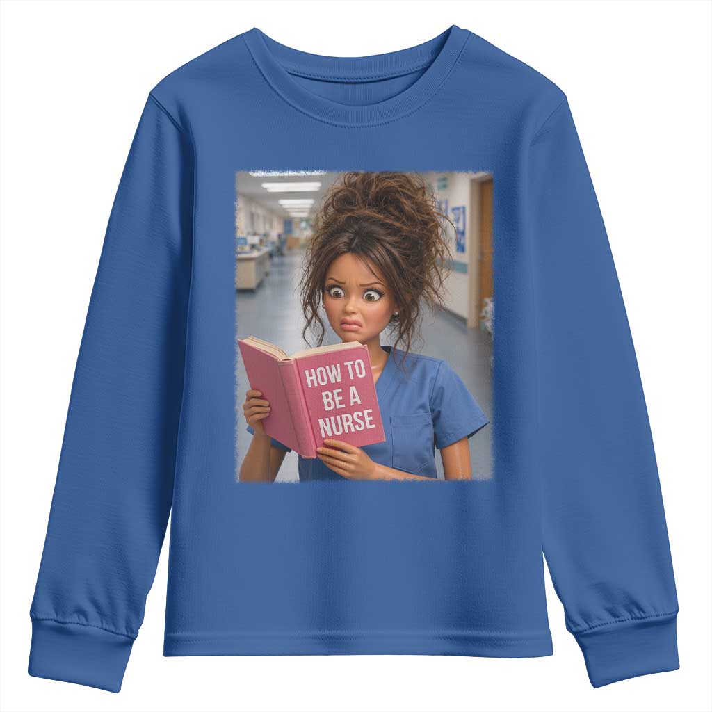 Funny Nursing Student Doll Face Meme Youth Sweatshirt Future Nurse Gift