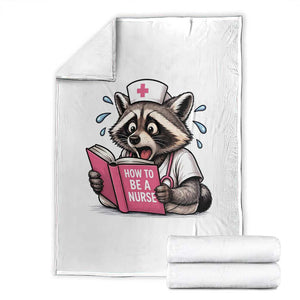 Funny Raccoon Nursing Student Healthcare Gift Throw Blanket