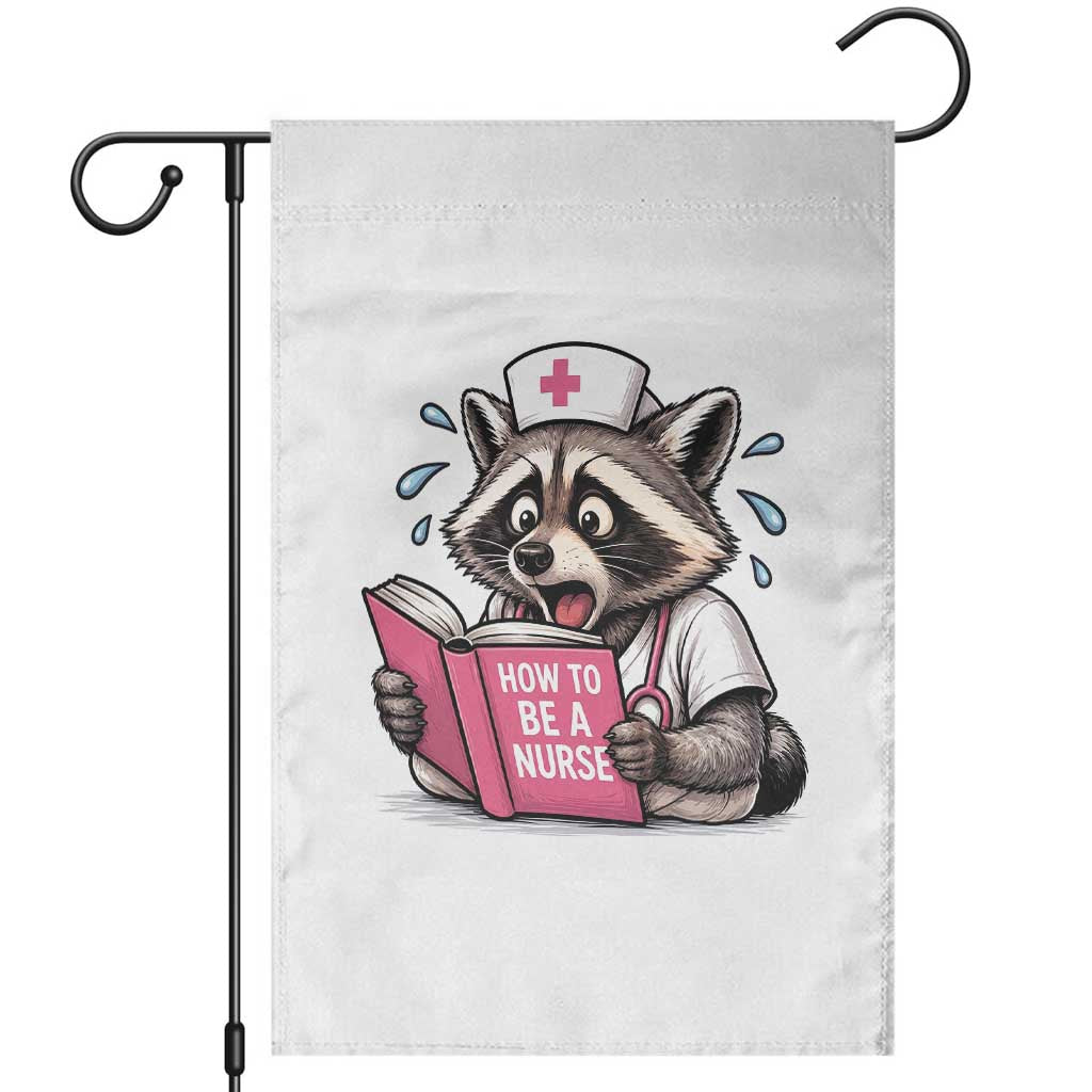 Funny Raccoon Nursing Student Healthcare Gift Garden Flag