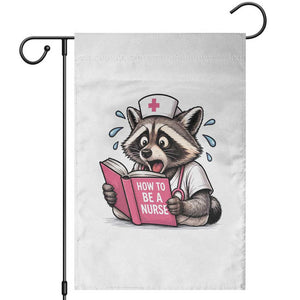 Funny Raccoon Nursing Student Healthcare Gift Garden Flag