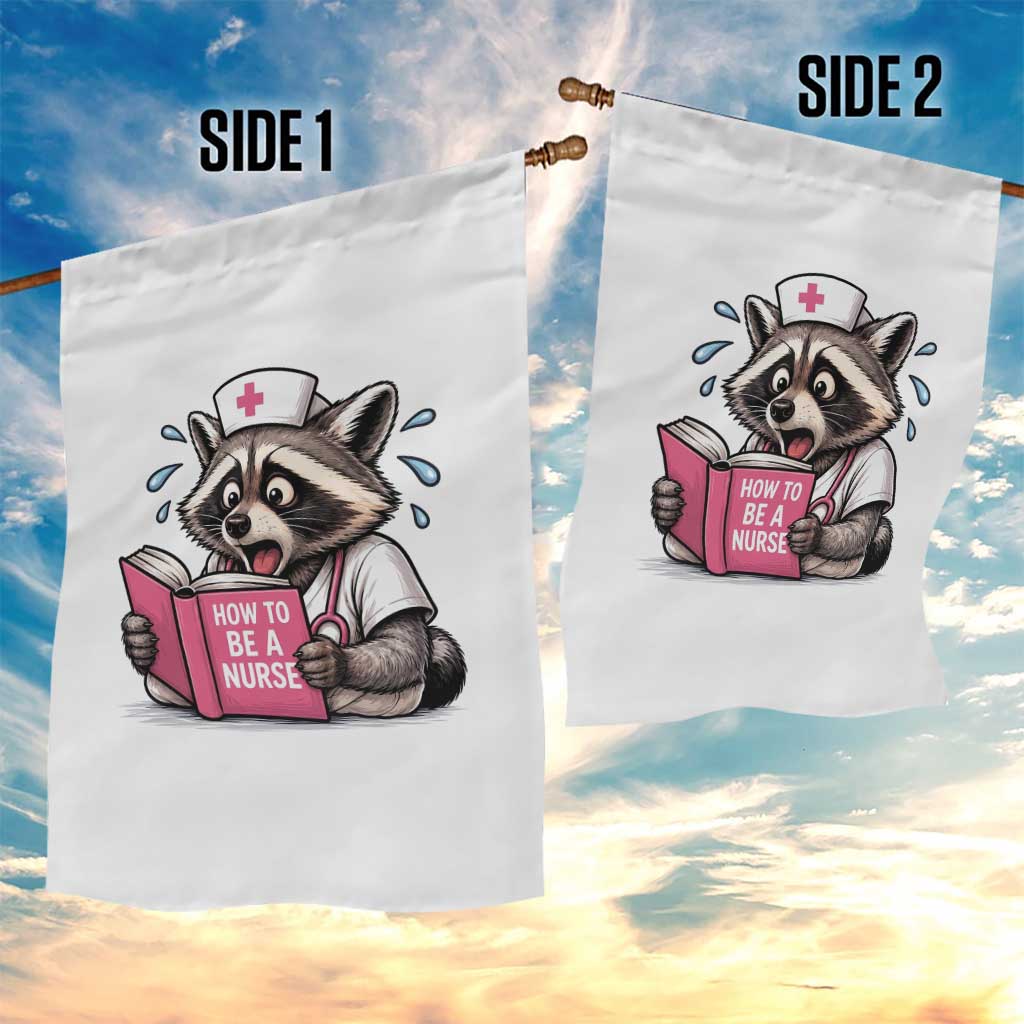 Funny Raccoon Nursing Student Healthcare Gift Garden Flag