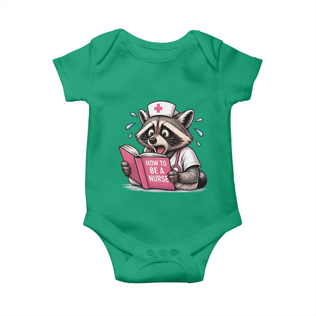 Funny Raccoon Nursing Student Healthcare Gift Baby Onesie