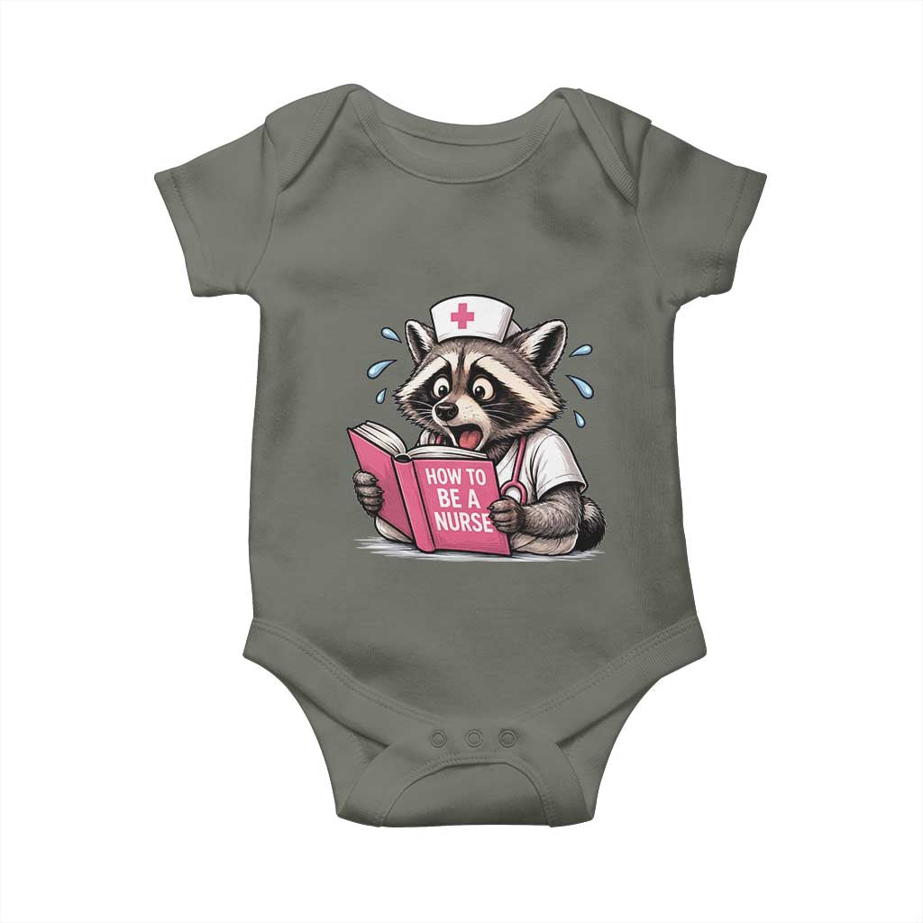 Funny Raccoon Nursing Student Healthcare Gift Baby Onesie