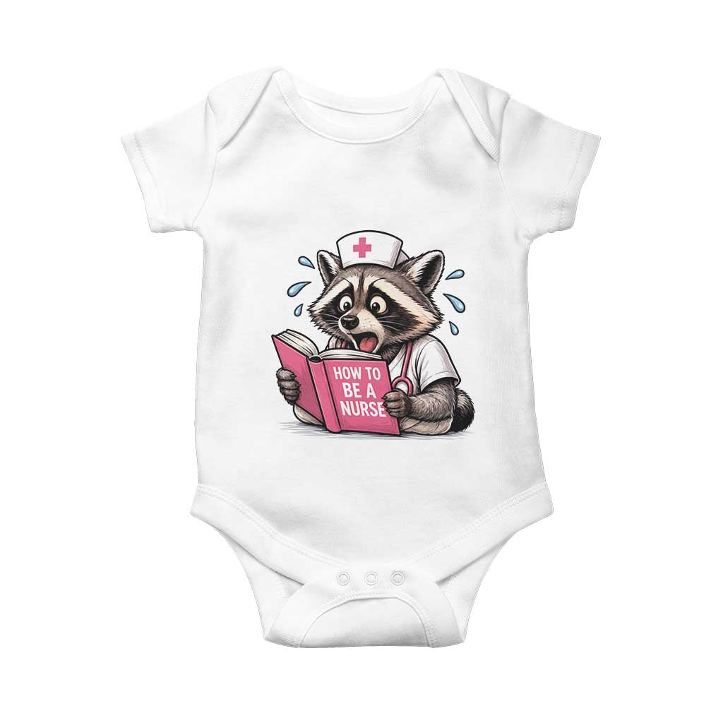 Funny Raccoon Nursing Student Healthcare Gift Baby Onesie TS12 White Print Your Wear