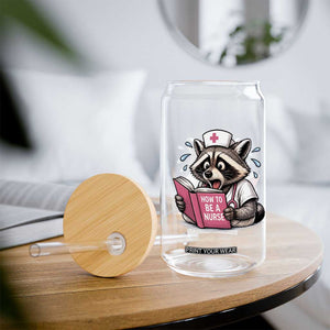 Funny Raccoon Nursing Student Healthcare Gift Glass Can