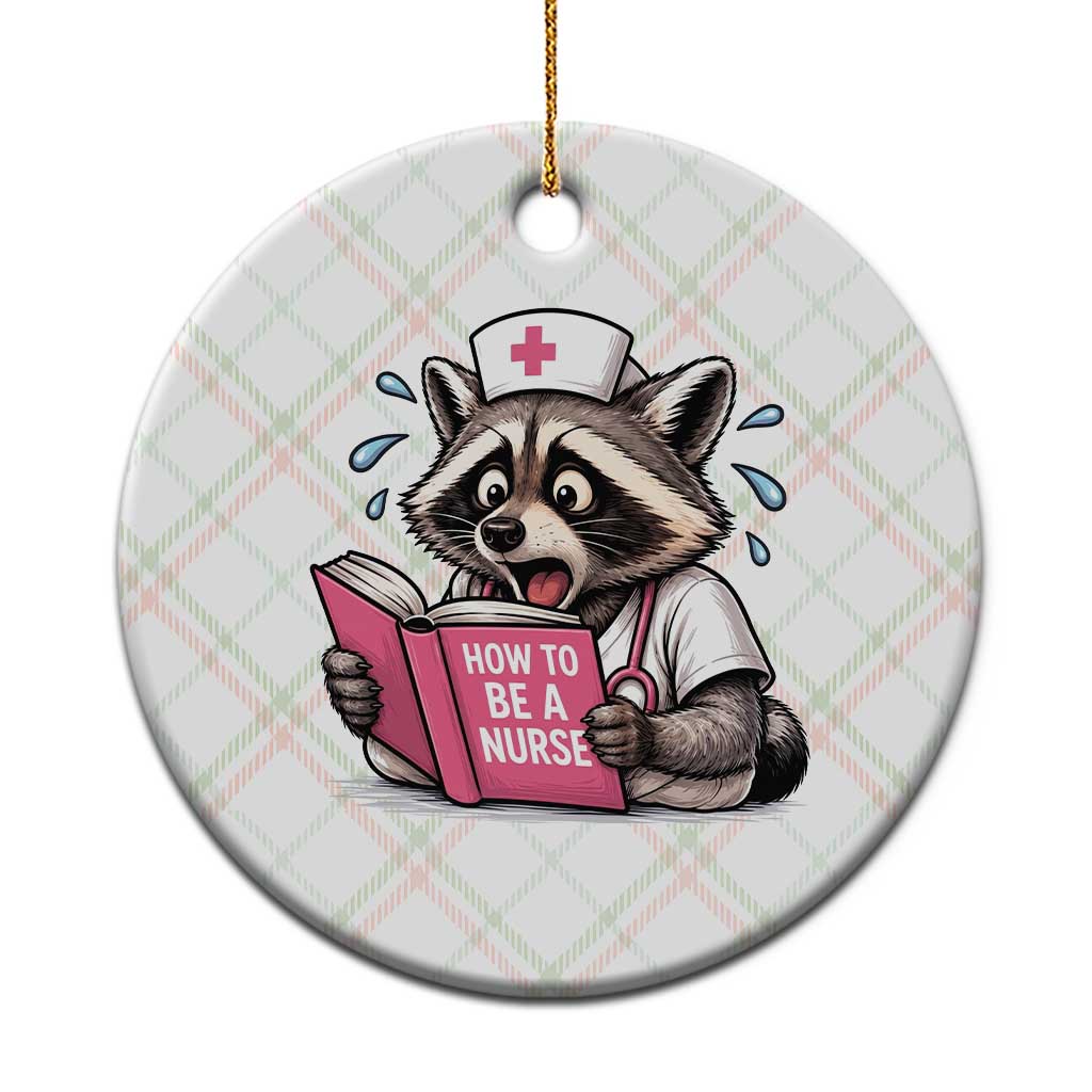 Funny Raccoon Nursing Student Healthcare Gift Ceramic Ornament