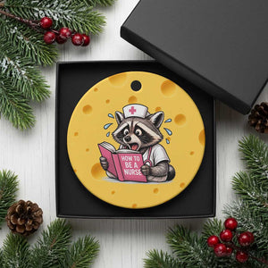 Funny Raccoon Nursing Student Healthcare Gift Ceramic Ornament