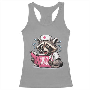Funny Raccoon Nursing Student Healthcare Gift Racerback Tank Top