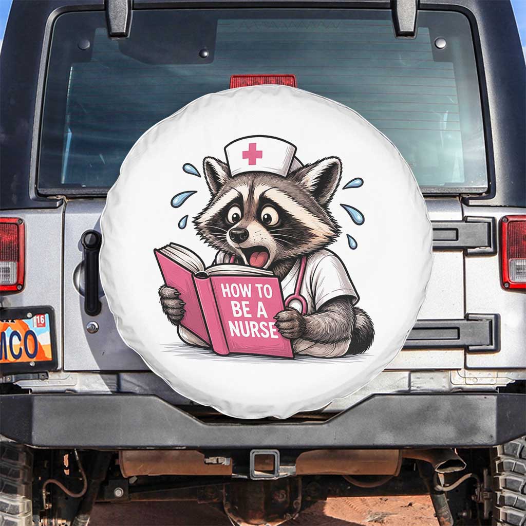 Funny Raccoon Nursing Student Healthcare Gift Spare Tire Cover