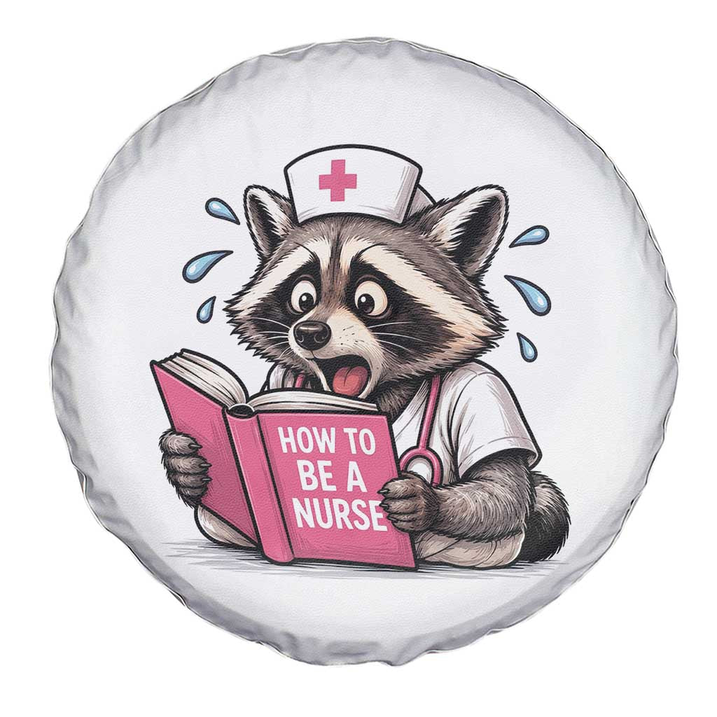 Funny Raccoon Nursing Student Healthcare Gift Spare Tire Cover