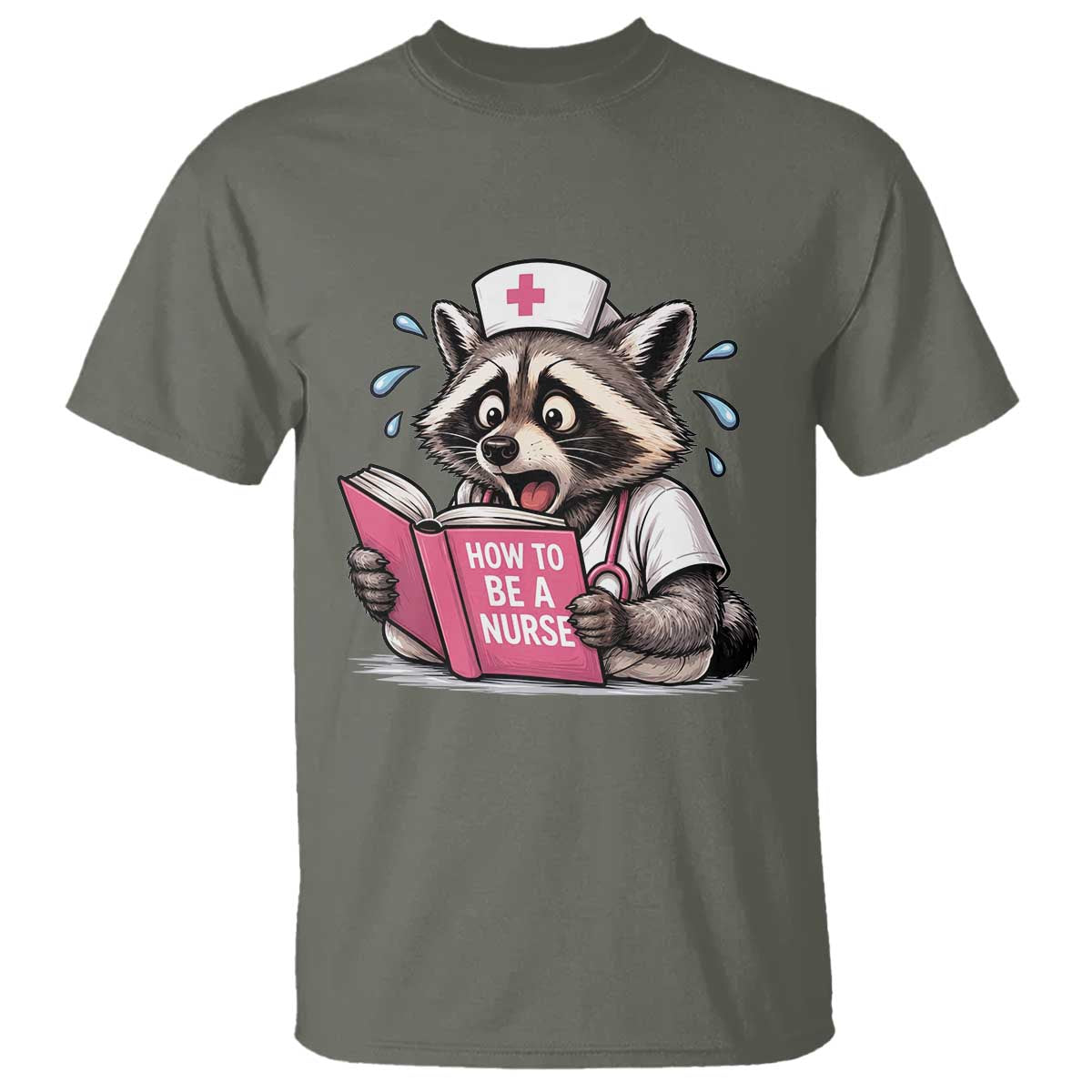 Funny Raccoon Nursing Student Healthcare Gift T Shirt