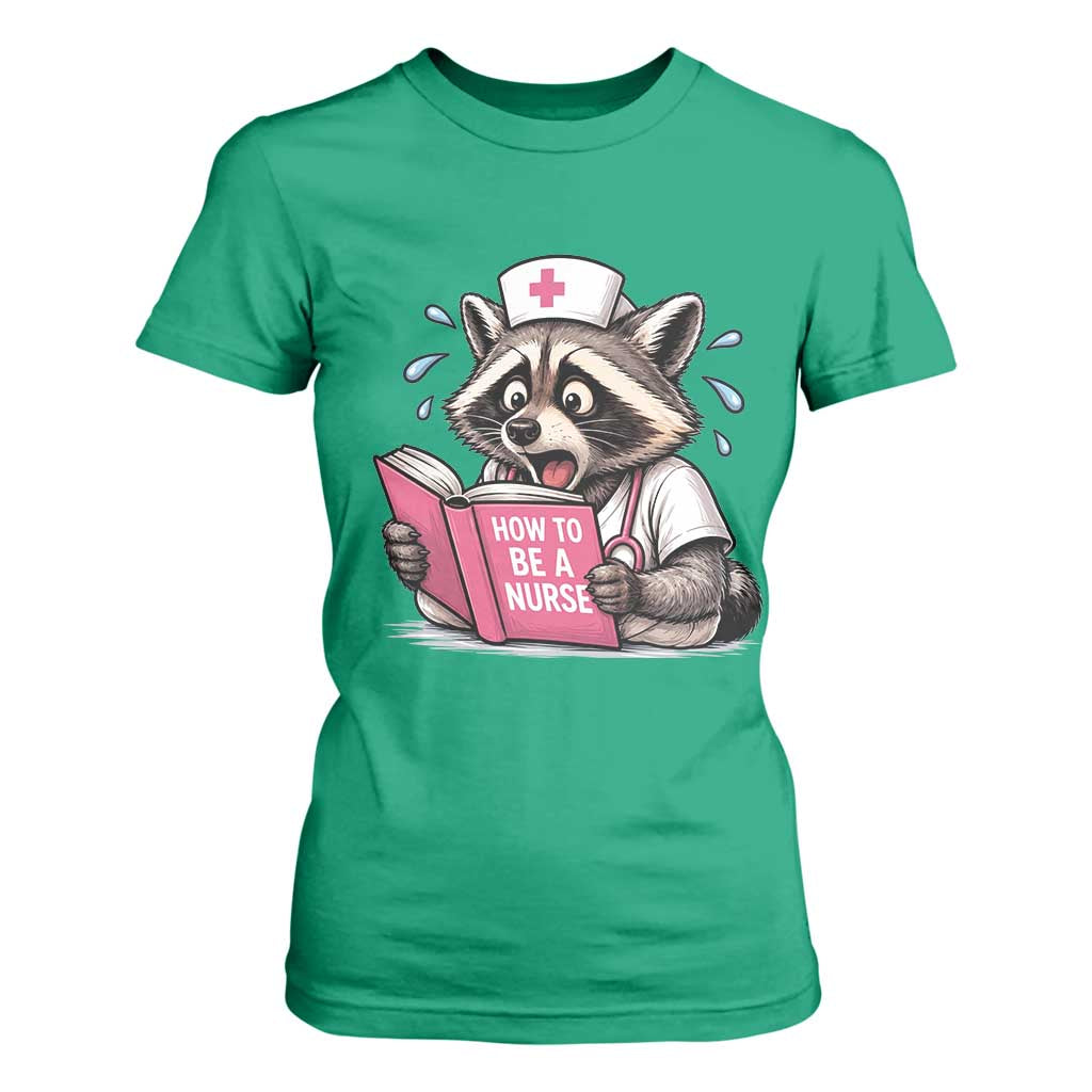 Funny Raccoon Nursing Student Healthcare Gift T Shirt For Women