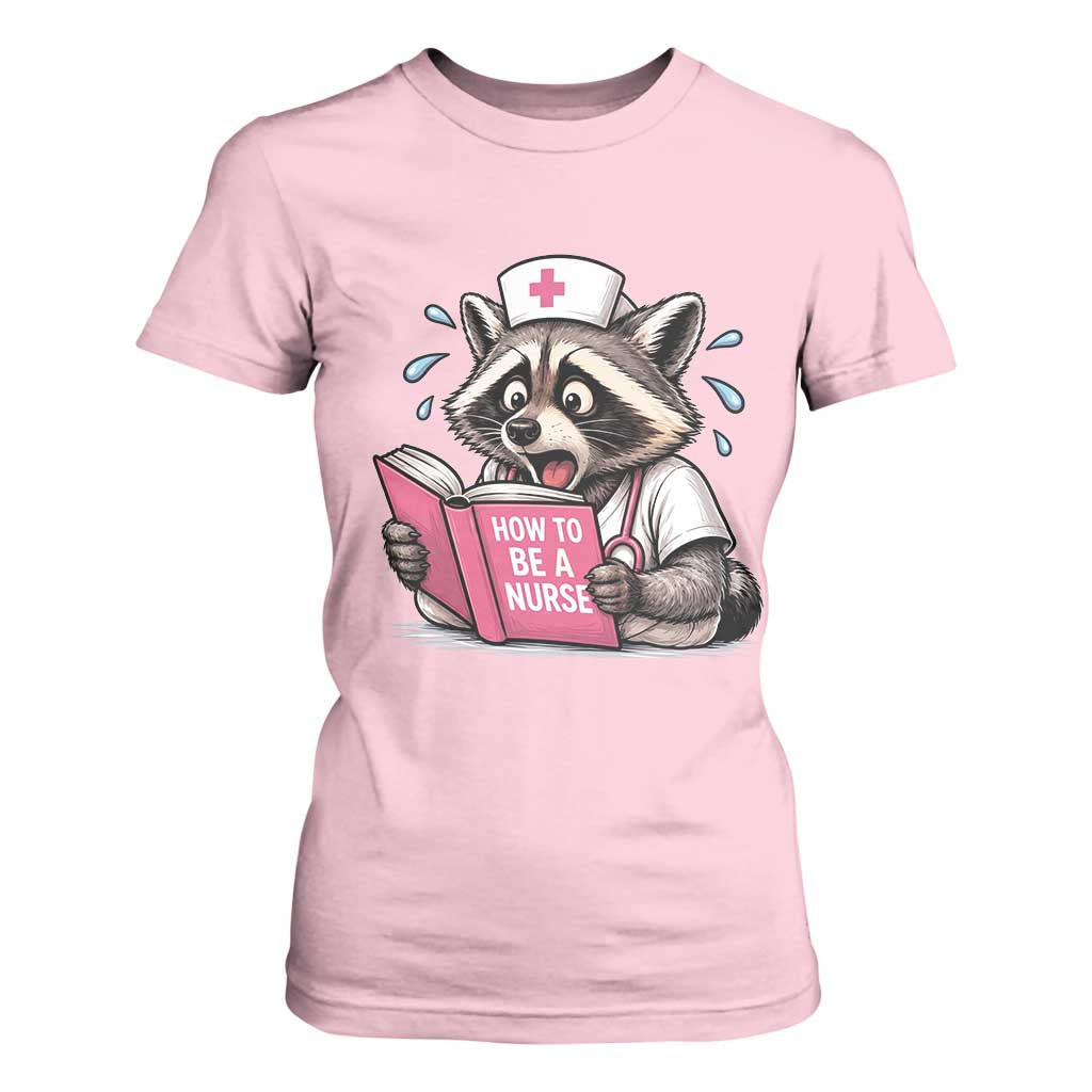 Funny Raccoon Nursing Student Healthcare Gift T Shirt For Women