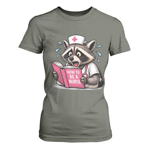 Funny Raccoon Nursing Student Healthcare Gift T Shirt For Women
