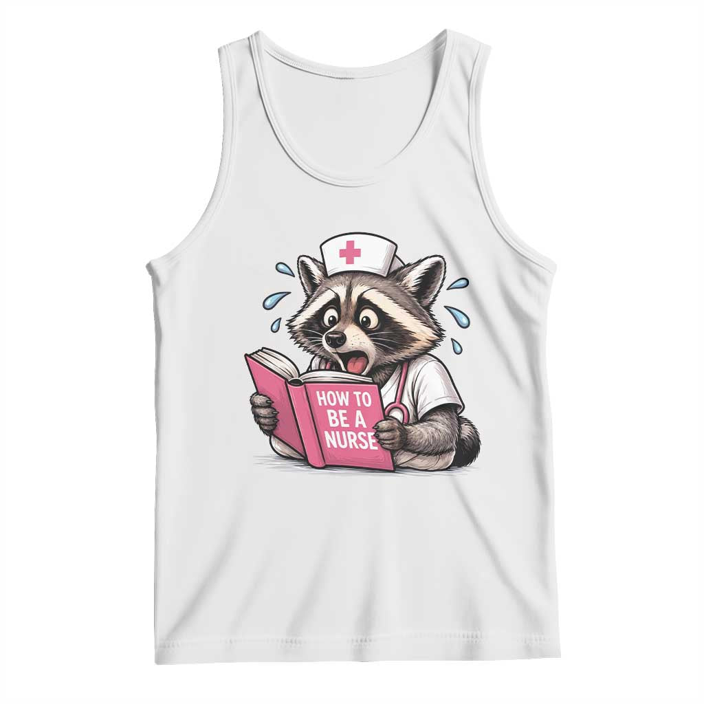 Funny Raccoon Nursing Student Healthcare Gift Tank Top TS12 White Print Your Wear