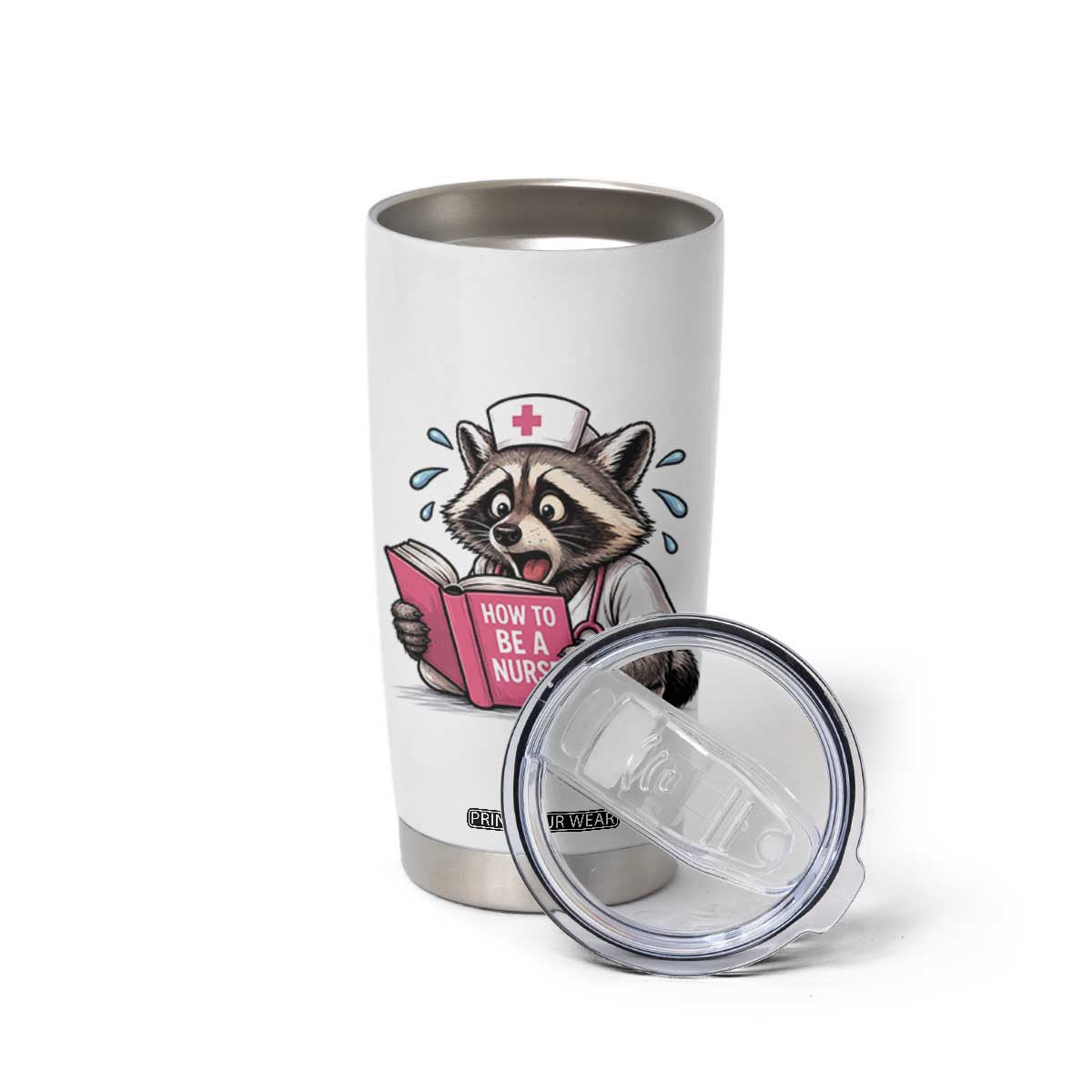 Funny Raccoon Nursing Student Healthcare Gift Tumbler Cup