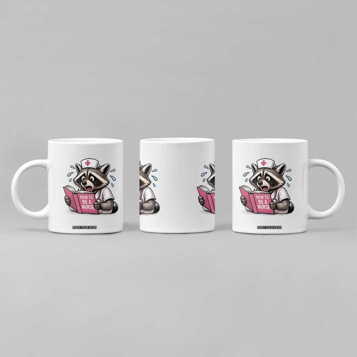 Funny Raccoon Nursing Student Healthcare Gift Coffee Mug