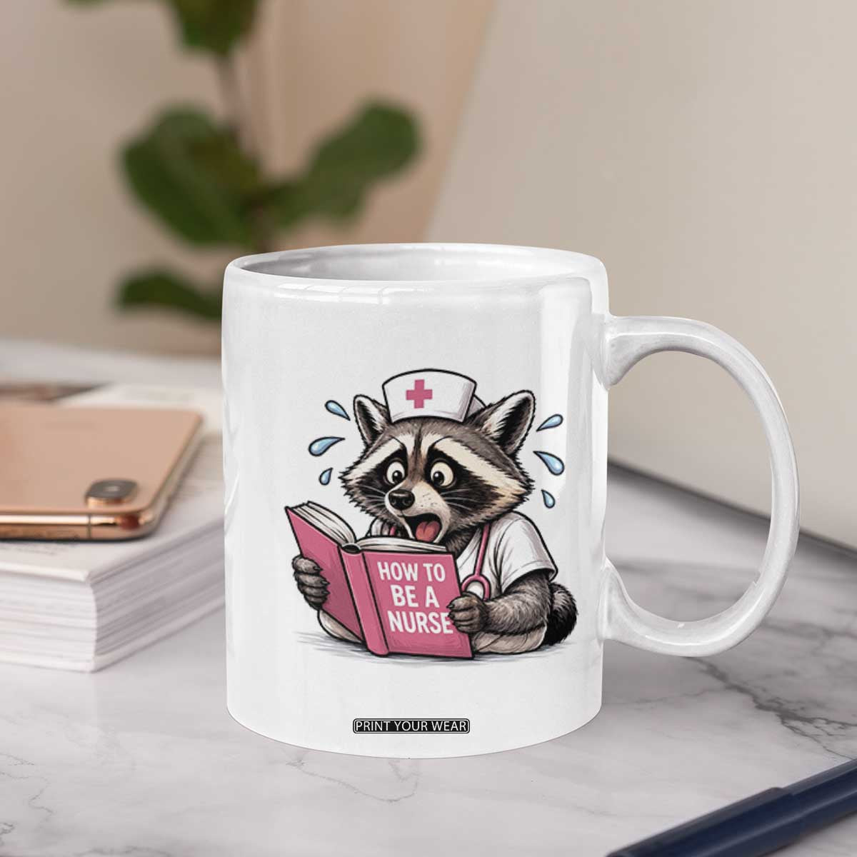 Funny Raccoon Nursing Student Healthcare Gift Coffee Mug