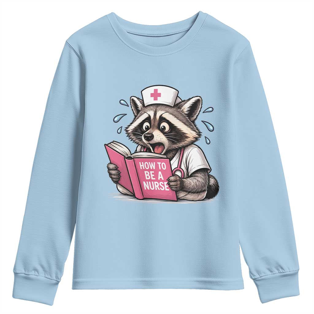 Funny Raccoon Nursing Student Healthcare Gift Youth Sweatshirt