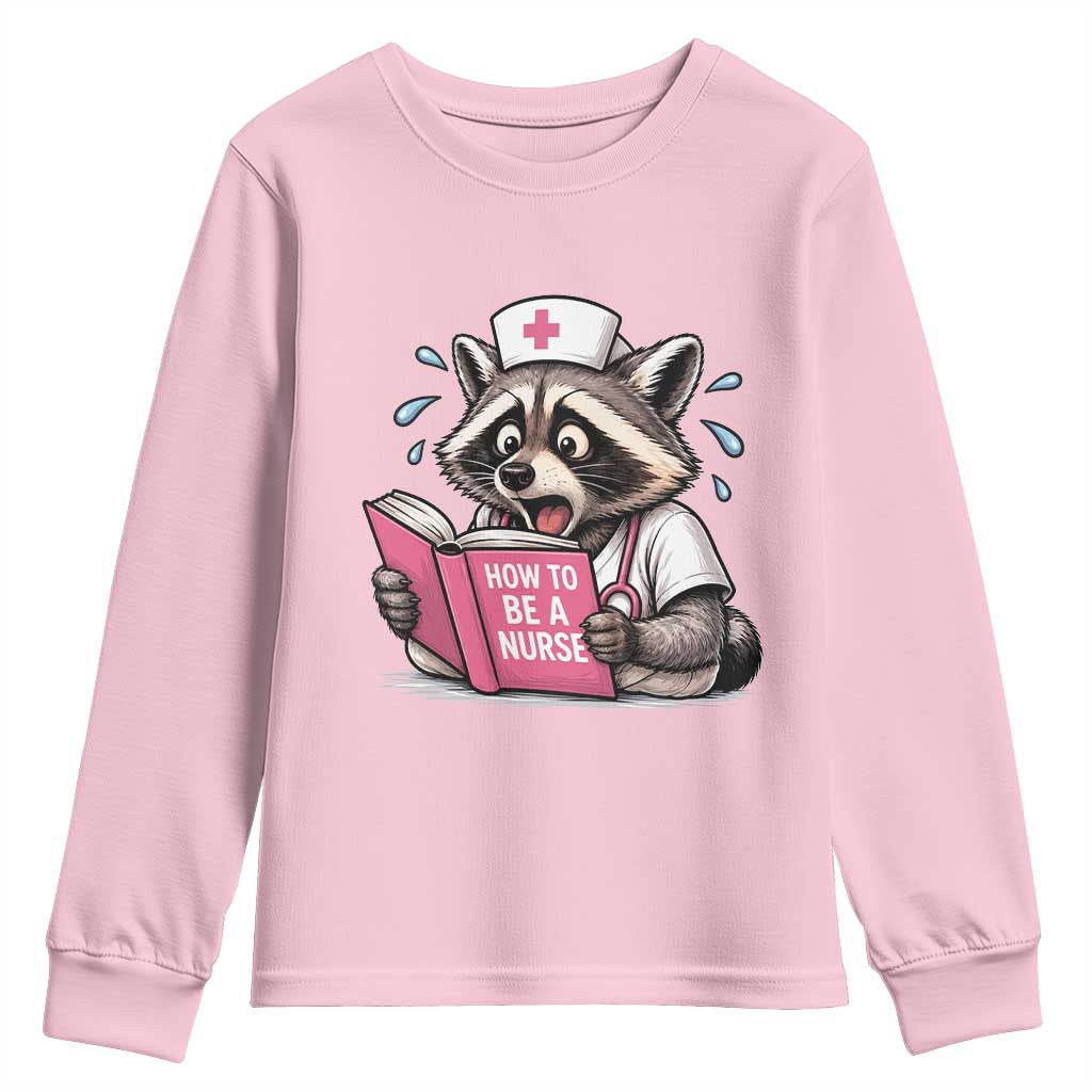 Funny Raccoon Nursing Student Healthcare Gift Youth Sweatshirt