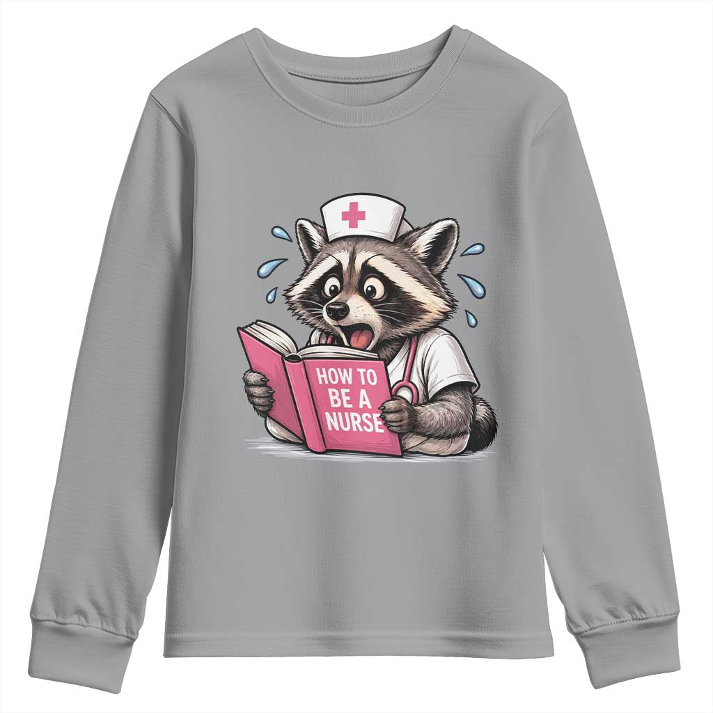 Funny Raccoon Nursing Student Healthcare Gift Youth Sweatshirt