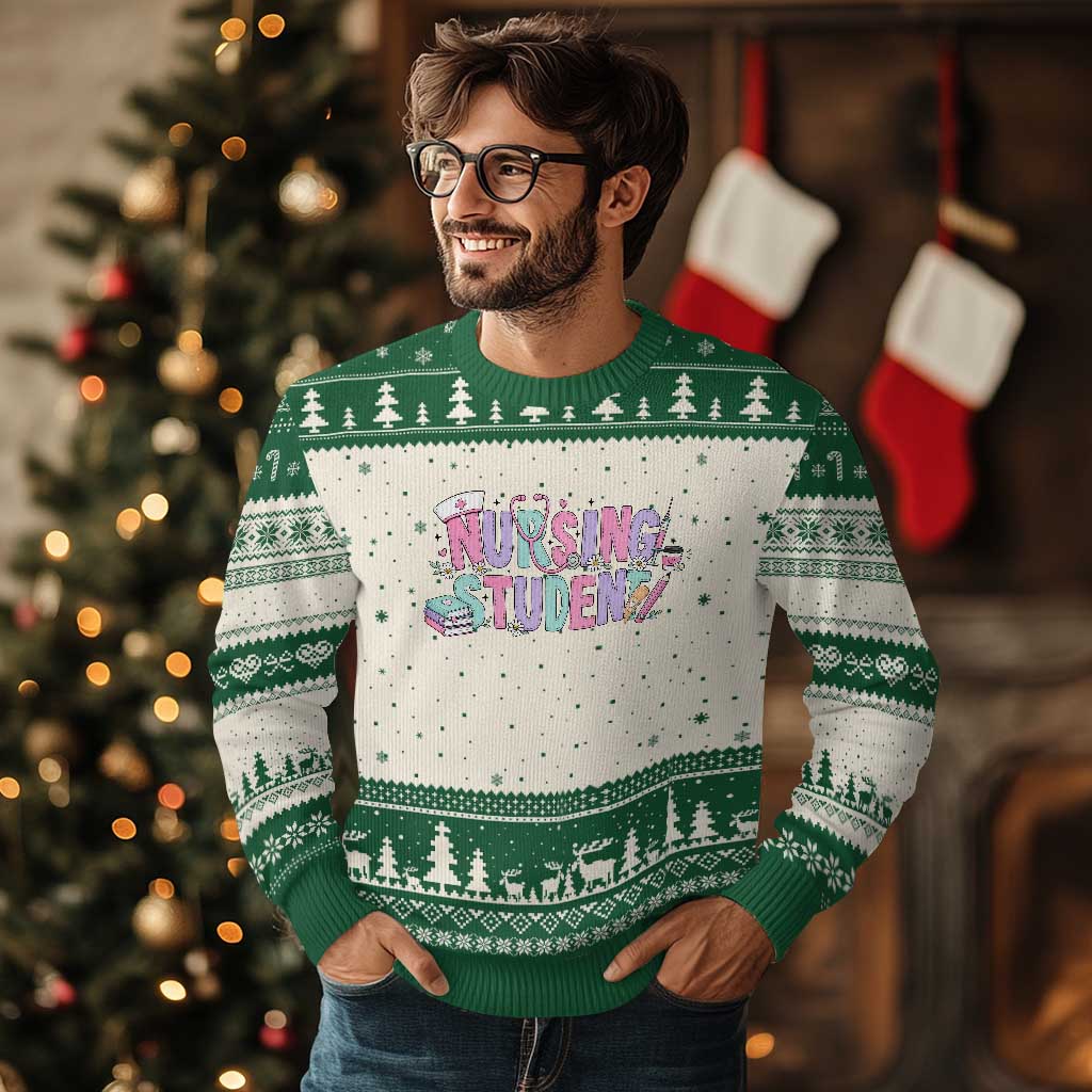Pastel Nursing Student Medical School Gift Ugly Christmas Sweater