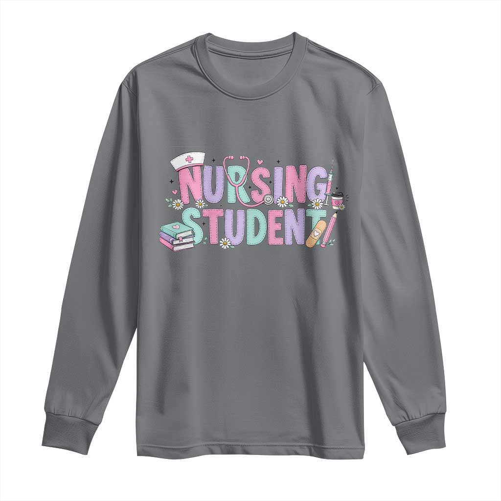 Pastel Nursing Student Medical School Gift Long Sleeve Shirt