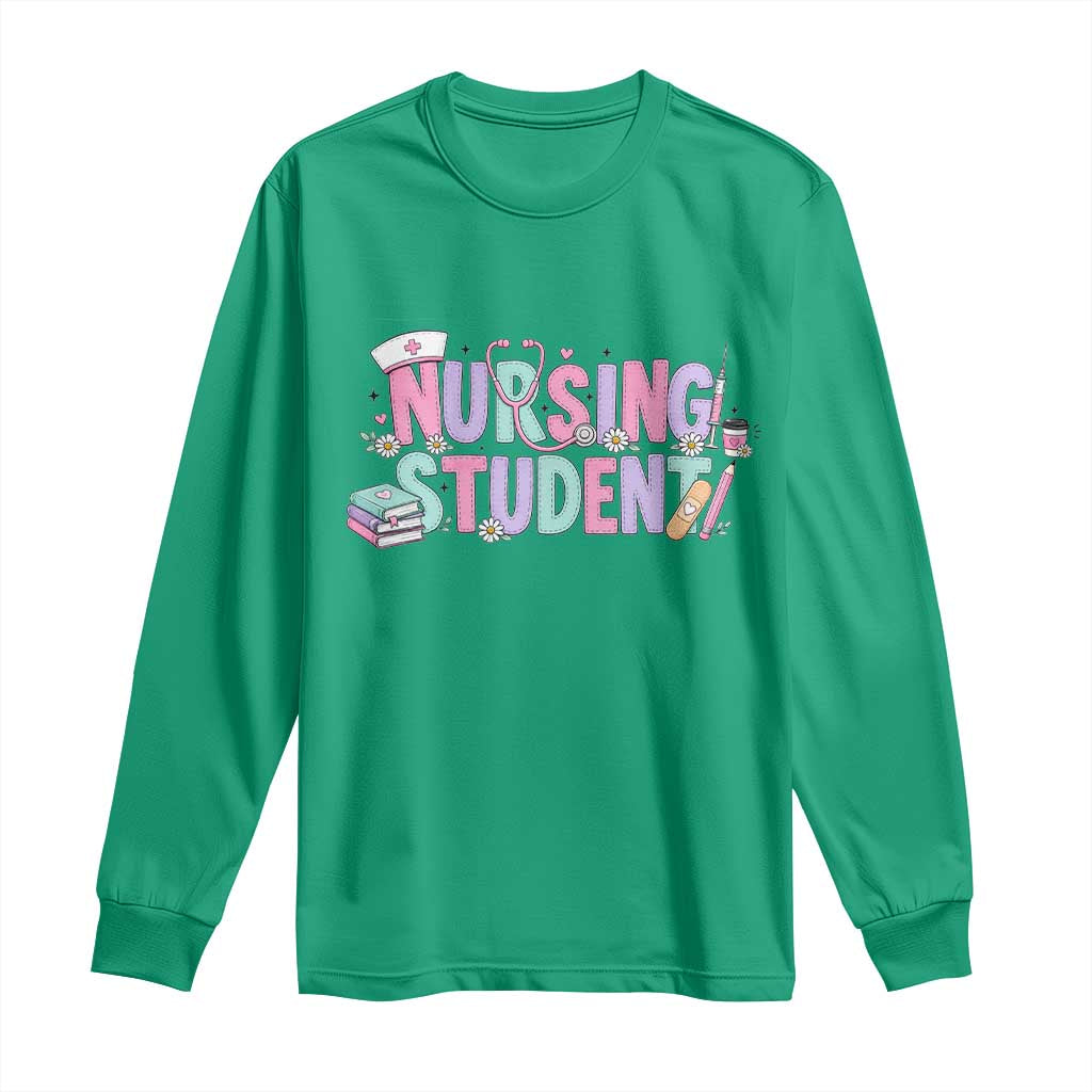 Pastel Nursing Student Medical School Gift Long Sleeve Shirt