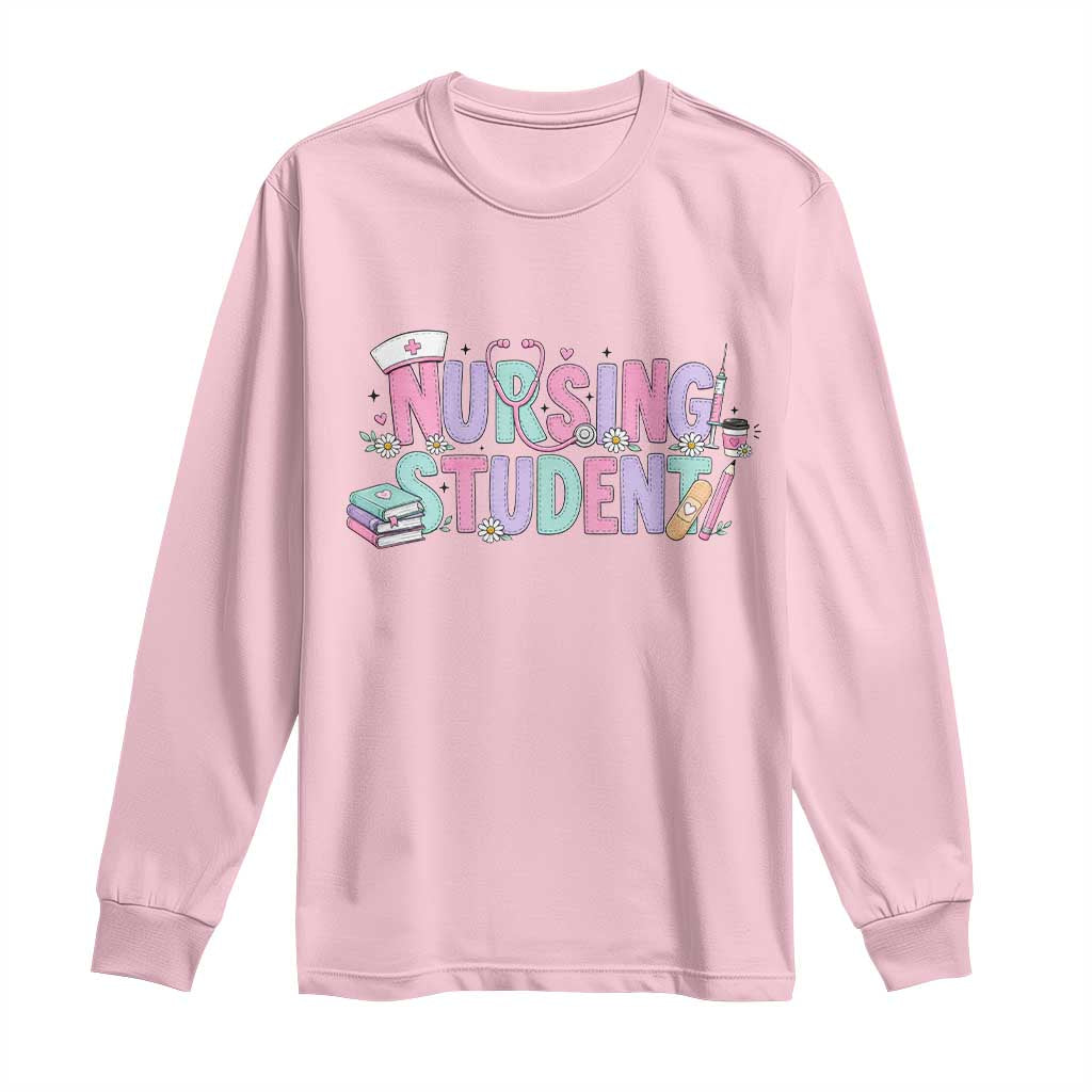Pastel Nursing Student Medical School Gift Long Sleeve Shirt