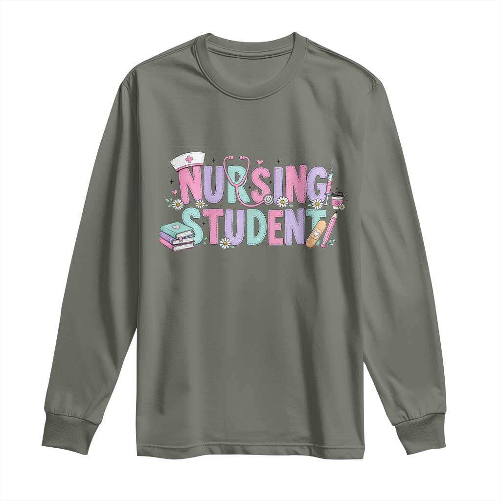 Pastel Nursing Student Medical School Gift Long Sleeve Shirt