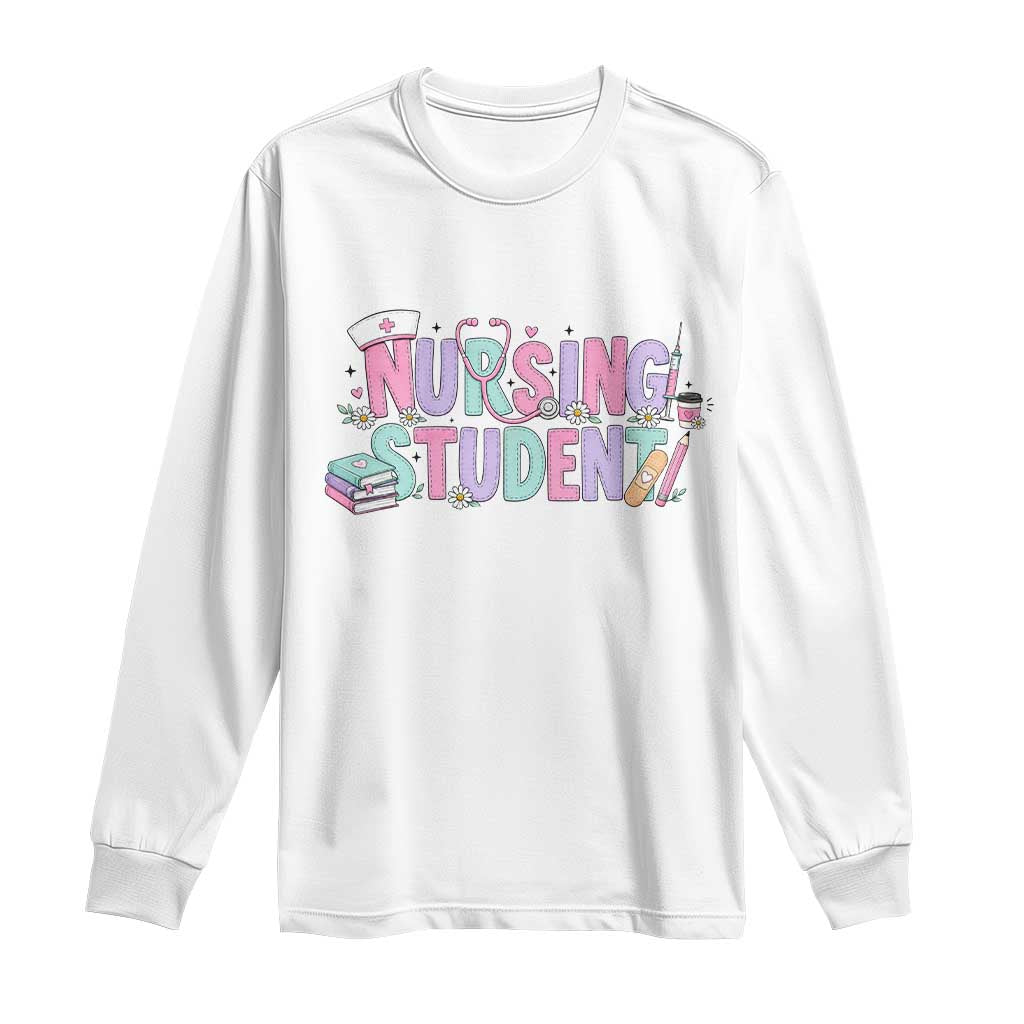 Pastel Nursing Student Medical School Gift Long Sleeve Shirt